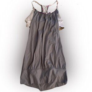 Lululemon No Limits Tank Top Size 6 Gray Floral Built in Bra